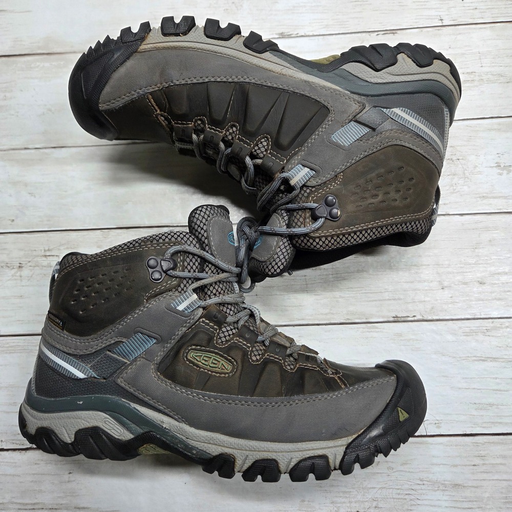 KEEN Targhee III Mid Waterproof Hiking Boots Women 9.5 Brown Grey 1023040